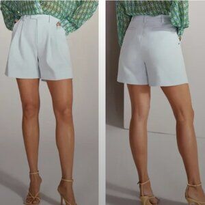 New Favorite Daughter The Agnes High Waist Trouser Shorts in Pastel Blue size 14